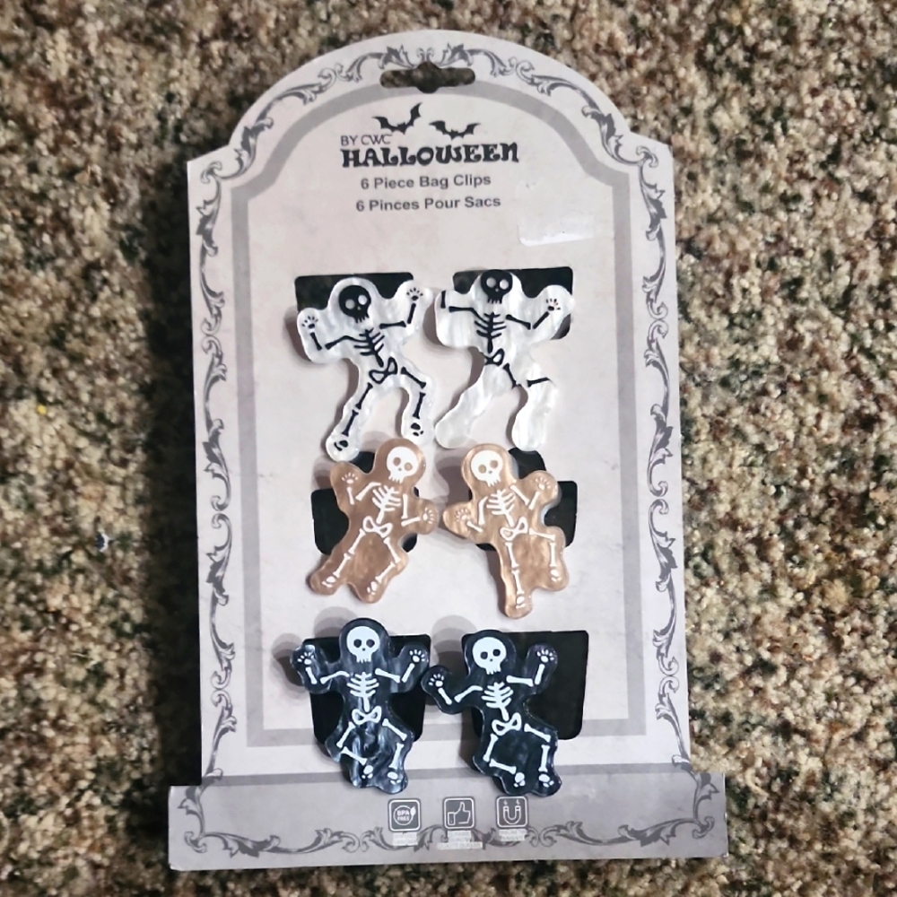 C.C Halloween Skeleton Clips in Black, White, and Tan
